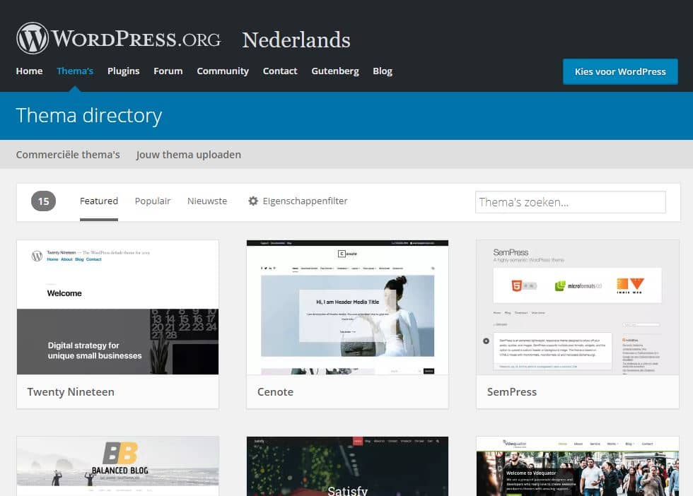 WordPress Thema Directory